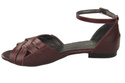 Schuhe Damen Sandalen Burgund Naturleder 128 ElitaBut