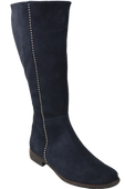 Schuhe Damenstiefel, Naturleder, Velours 153, Marineblau ElitaBut