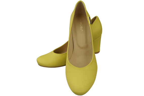 Klassische Damen Zitrone Leder Mandel Nase Pumps 201 ElitaBut