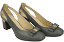 Schuhe Damen Grau Pumps aus Naturleder mit dekorativem Absatz 199 ElitaBut