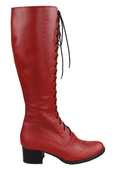 Damenschuhe Schnürstiefel, Naturleder, Rot 595 ElitaBut