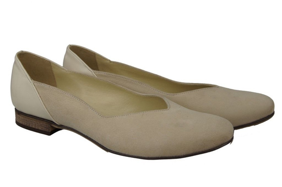 Damen-Ballerinas, Naturleder, Beige 984 ElitaBut