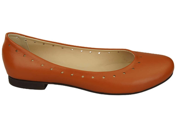 Damenschuhe Bequeme Ballerinas, Naturleder, Rot 162 ElitaBut