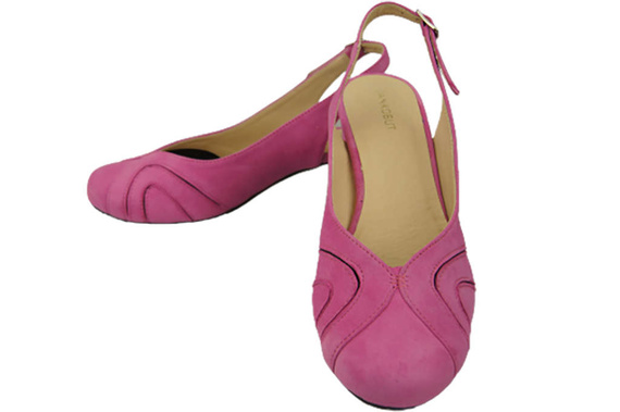 Damenschuhe Sandalen, Naturleder, Wildleder, Fuchsia 842 von ElitaBut