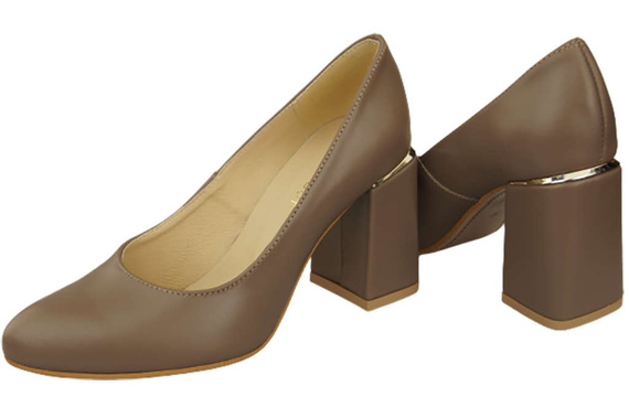 Damenschuhe Cappuccino-Pumps, dunkel, Naturleder 179 ElitaBut