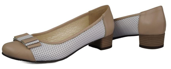 Damenschuhe Pumps, Naturleder, Weiß Cappuccino 732 ElitaBut