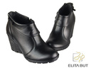 Damen-Keilstiefel, Naturleder, Schwarz 739 ElitaBut