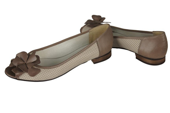 Damen Ballerinas Naturleder Cappuccino 710 ElitaBut