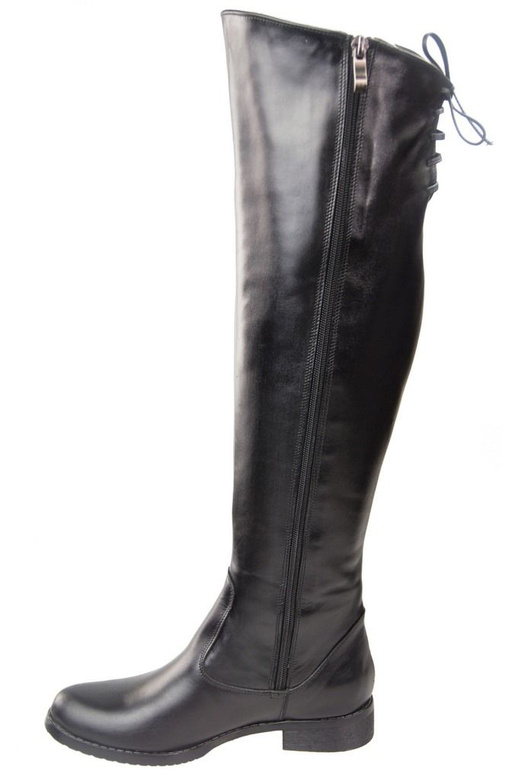 Schuhe Damenstiefel Stiefel Overknee-Stiefel Naturleder Schwarz 121 ElitaBut