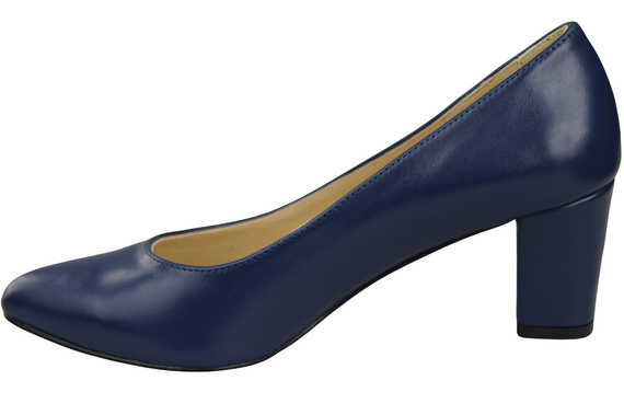 Klassische Glatt Damen Marineblau Naturleder Schuhe 213 ElitaBut