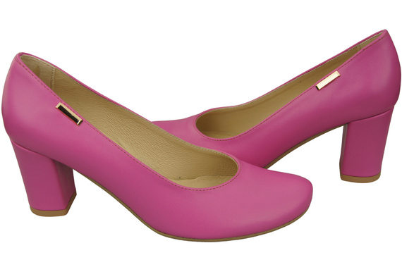 Klassische Damen Fuchsie Leder Mandel Nase Pumps 201 ElitaBut
