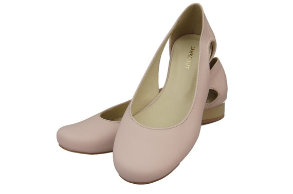 Damen-Ballerinas Puderrosa, Naturleder 103 ElitaBut