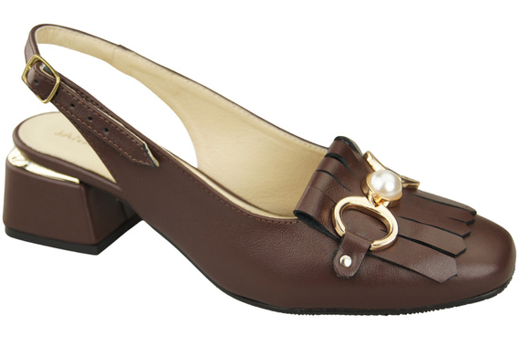 Damenschuhe Schokolade Sandalen mit Fransen verziert Naturleder 208 ElitaBut