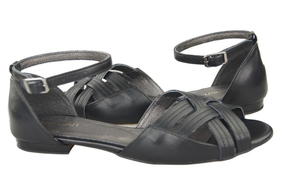 Schuhe Damen Sandalen Schwarz Naturleder 128 ElitaBut