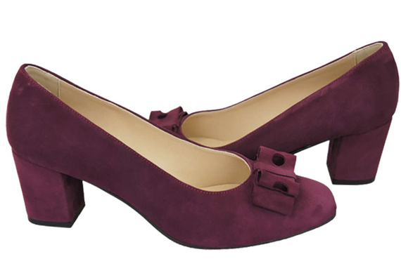 Damenschuhe Pumps Burgunderrot Natürliches Wildleder 163 ElitaBut