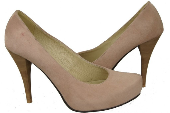 Damenschuhe Pumps Rosa Puder Naturleder Wildleder 644 ElitaBut