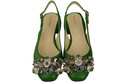 Damen Schuhe Grün Sandalen mit Kristallen Naturleder 215 ElitaBut
