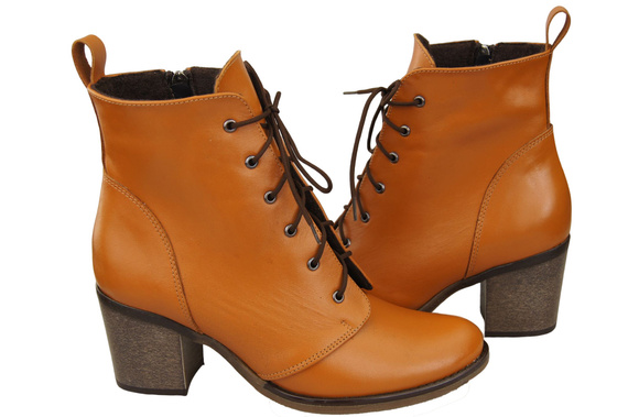 Winter-Schnürstiefel für Damen, Naturleder, Rot 188, von ElitaBut