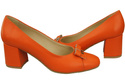 Damen Pumps mit Schleife Orange Naturleder und niedrigem Absatz 203 ElitaBut