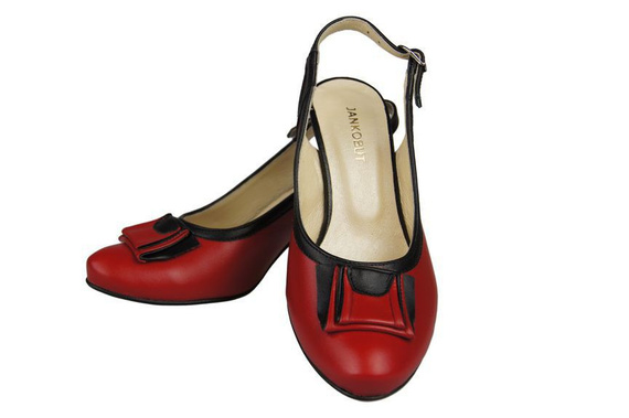 Damenschuhe Sandalen, Naturleder, Rot 841 ElitaBut