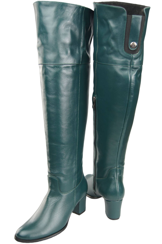 Footwear Kniehohe Overknee-Stiefel für Damen, Naturleder 190, Malachit ElitaBut