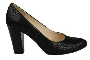 Damenschuhe Pumps, Naturleder, Schuppenmotiv, Schwarz 926 ElitaBut