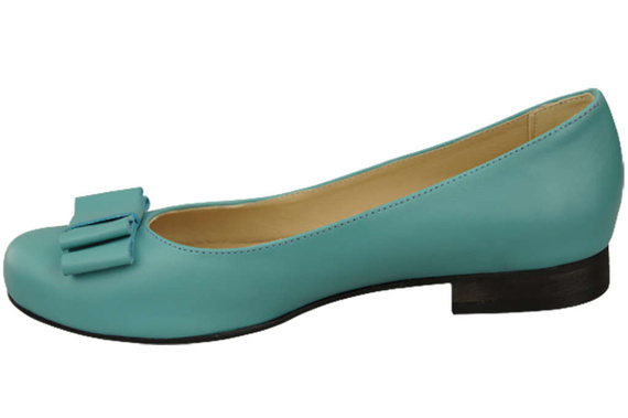 Damen Ballerinas, Naturleder, Türkis 702 ElitaBut