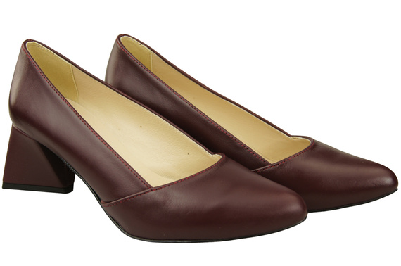 Damen Pumps Burgund Echtleder Spitz Zehen Absatz ElitaBut 221