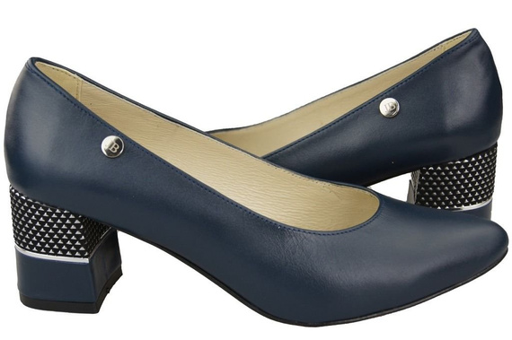 Damenschuhe Pumps Marineblau, Naturleder 142 ElitaBut