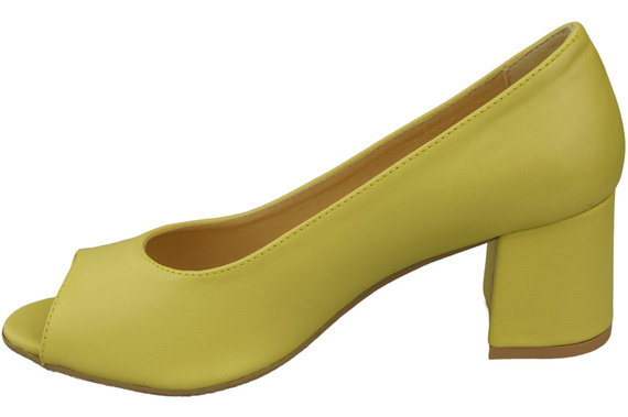 Damenschuhe PEEP TOE Lemon Pumps Naturleder mit beschichtetem Absatz 192 ElitaBut