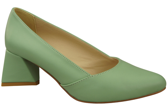 Damen Pumps Minze Echtleder Spitz Zehen Absatz ElitaBut 221
