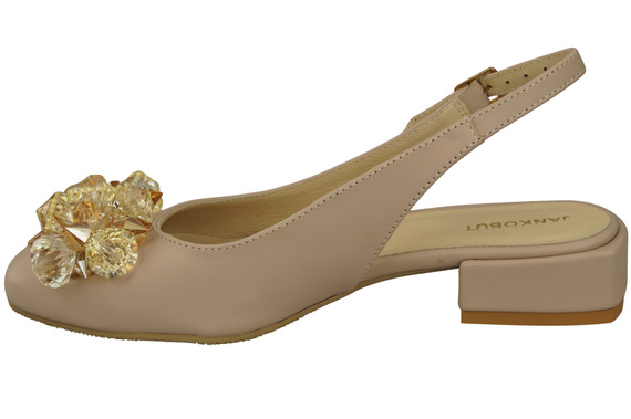 Damen Schuhe Cappuccino Blass Sandalen mit Kristallen Naturleder 215 ElitaBut