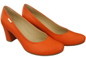 Klassische Damen Orange Leder Mandel Nase Pumps 201 ElitaBut