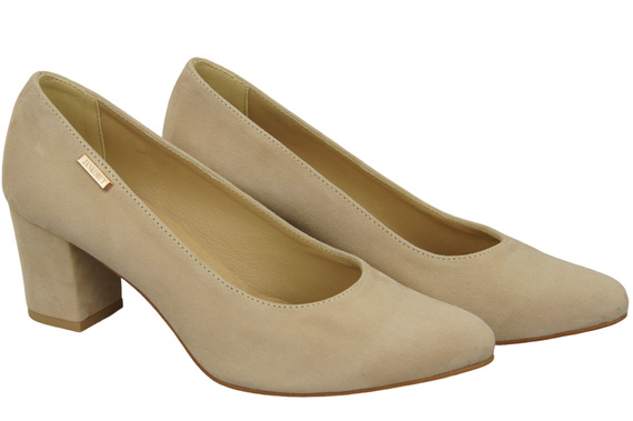 Damenschuhe Beige Pumps, natürliches Wildleder 106 ElitaBut