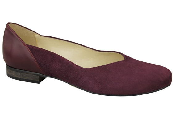 Damen-Ballerinas, Naturleder, Burgunderrot 984 ElitaBut