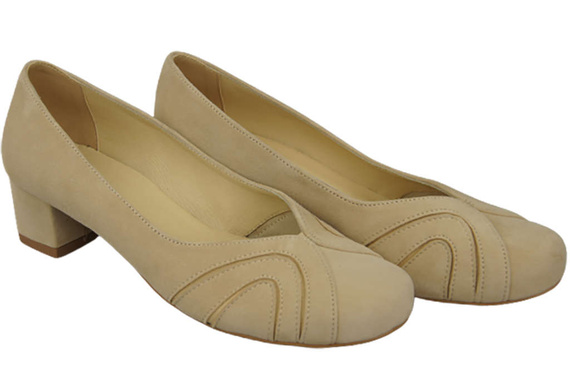 Damenschuhe Pumps, natürliches Wildleder, Beige 786 von ElitaBut