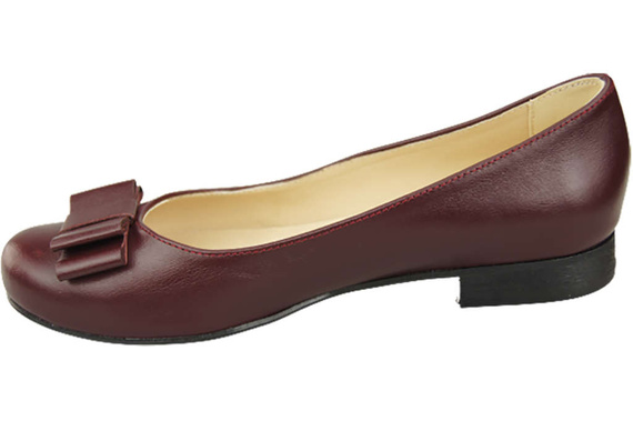 Ballerina-Schuhe für Damen, Naturleder, Burgunderrot 702 ElitaBut