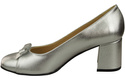 Damen Pumps mit Schleife Silber Naturleder und niedrigem Absatz 203 ElitaBut