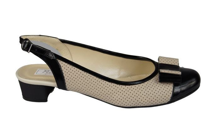 Damenschuhe Sandalen, Naturleder, Schwarz Beige 776 ElitaBut