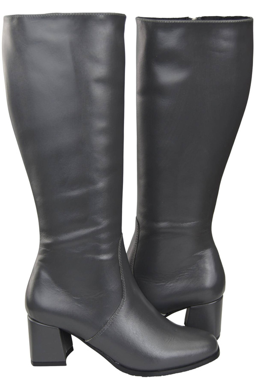 Bequeme Damen Graphit Niedrig Absatz Stiefel Naturleder 212 ElitaBut