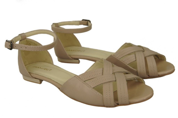 Schuhe Damen Sandalen Cappuccino Grain Naturleder 128 ElitaBut