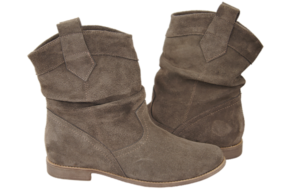Schuhe Damen Stiefeletten Winter Naturveloursleder Braun 117 Von ElitaBut