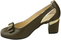 Schuhe Damen Olive Pumps aus Naturleder mit dekorativem Absatz 199 ElitaBut