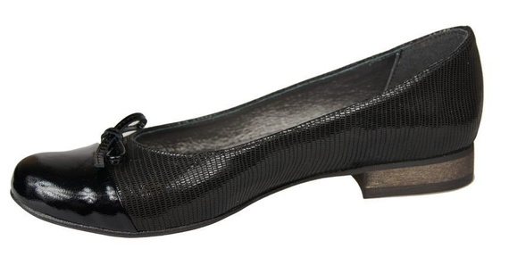 Damen-Ballerinas, Naturleder, Schwarz 873 ElitaBut