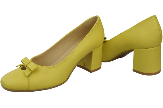 Damen Pumps mit Schleife Zitrone Naturleder und niedrigem Absatz 203 ElitaBut