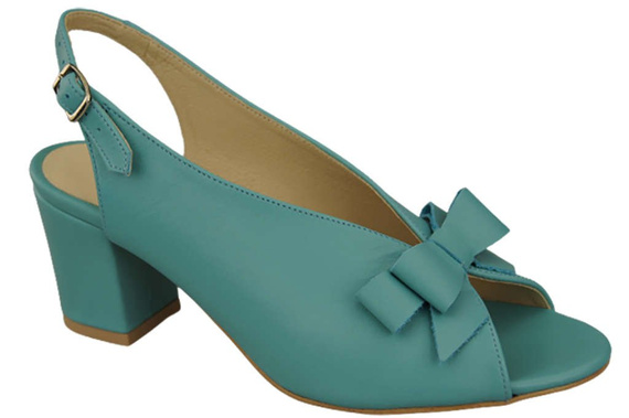 Damenschuhe Türkisfarbene Sandalen, natürlich genarbtes Leder, 148 L ElitaBut