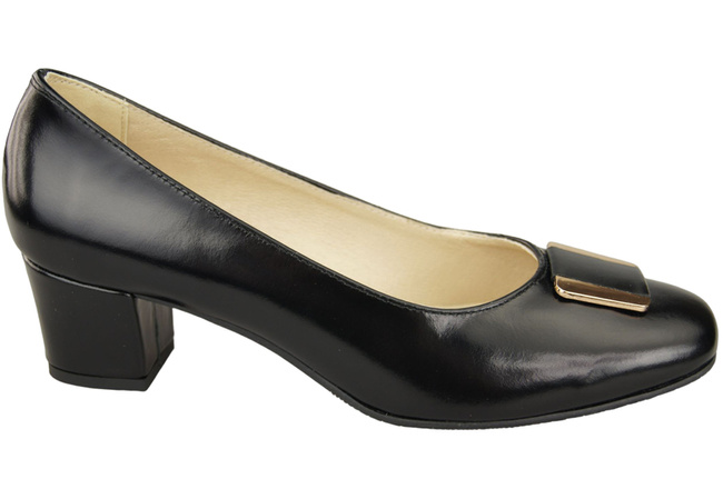 Damenschuhe Pumps Naturleder 187 Schwarz Glänzend ElitaBut