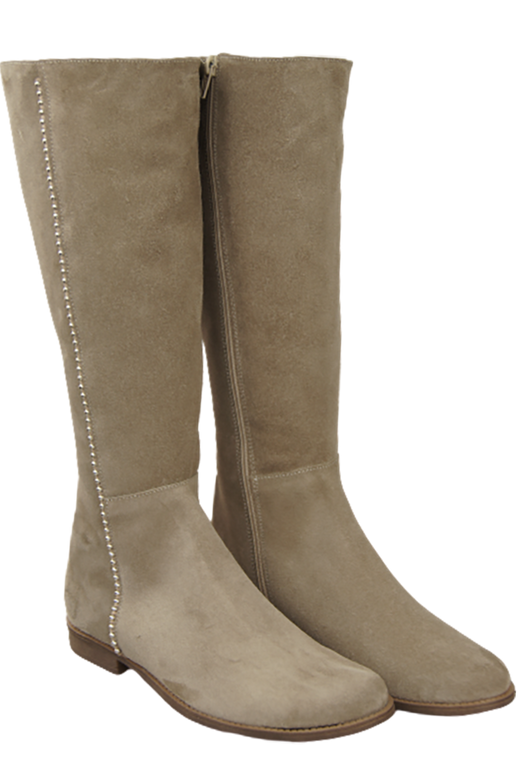 Schuhe Damenstiefel, Naturleder, Velours 153 Beige ElitaBut