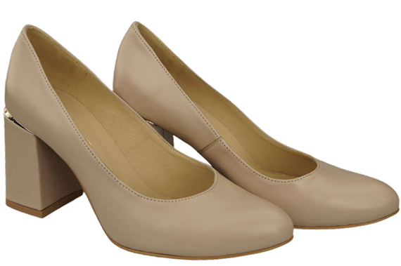 Damenschuhe Cappuccino Pumps Helles Naturleder 179 ElitaBut