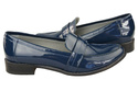 Schuhe Damen Mokassins Naturleder Marineblauer Lack 139 ElitaBut